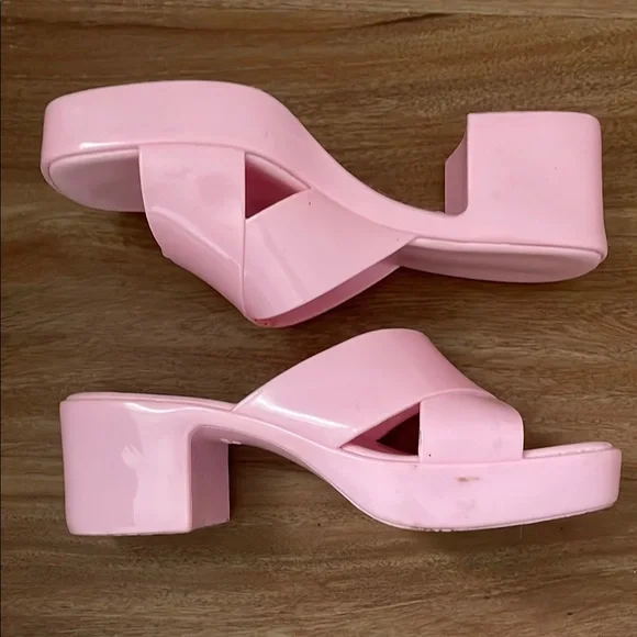 Jeffrey Campbell Pink Heeled Mules - Picture 2 of 3